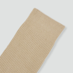 JAJU Cotton Ribbed Long Socks – Beige