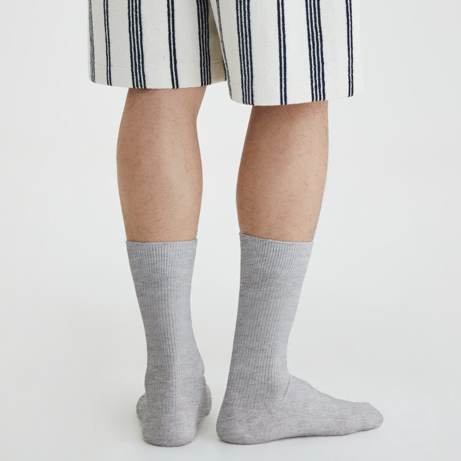 JAJU Cotton Ribbed Long Socks – Melange Grey
