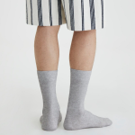 JAJU Cotton Ribbed Long Socks – Melange Grey