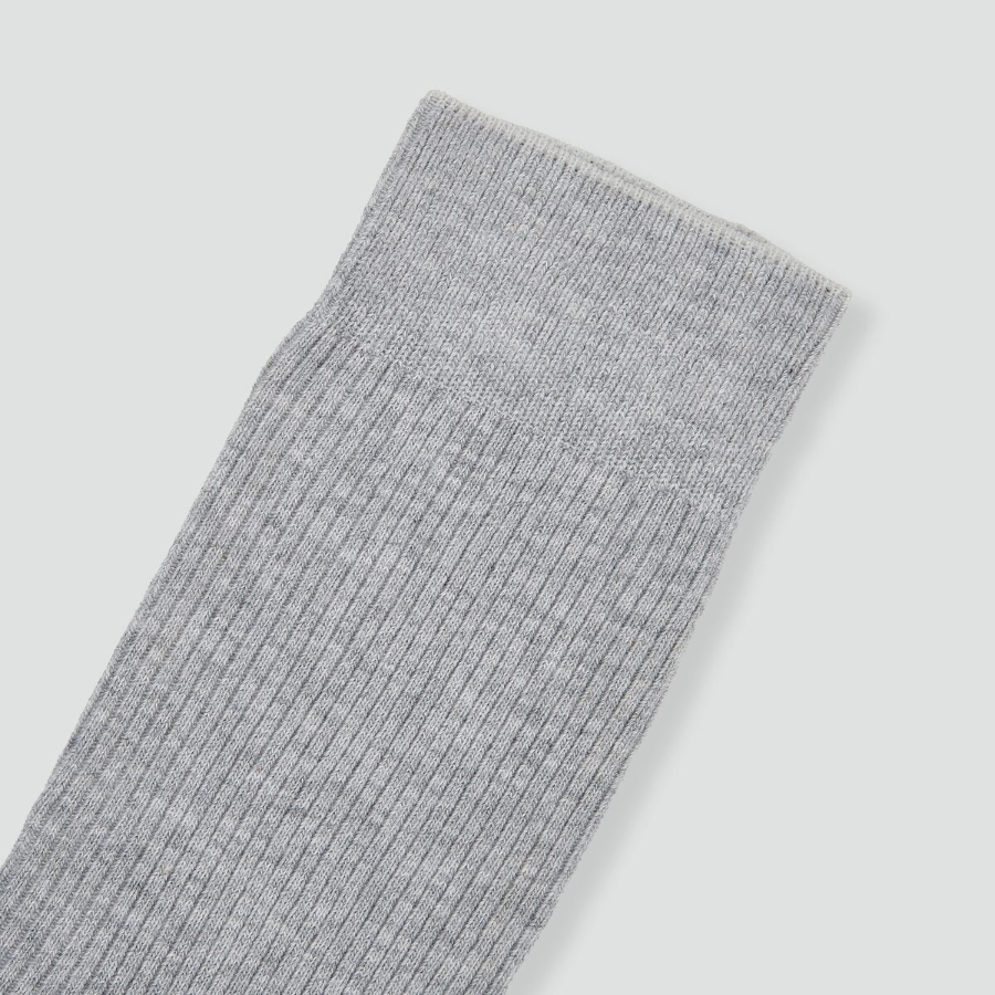 JAJU Cotton Ribbed Long Socks – Melange Grey