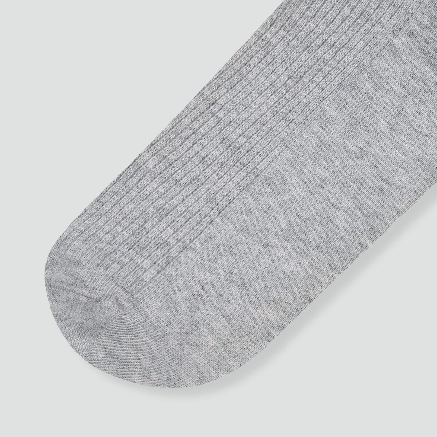 JAJU Cotton Ribbed Long Socks – Melange Grey