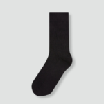 JAJU Cotton Ribbed Long Socks – Black