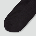 JAJU Cotton Ribbed Long Socks – Black