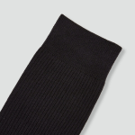 JAJU Cotton Ribbed Long Socks – Black