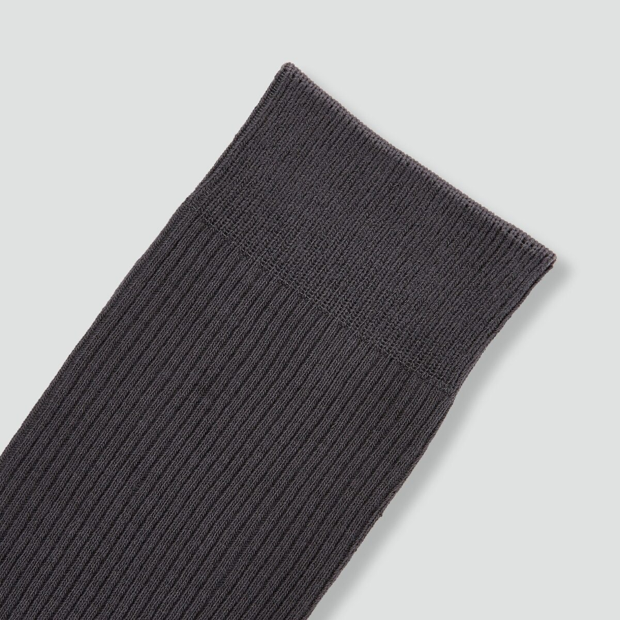 JAJU Cotton Ribbed Long Socks – Charcoal