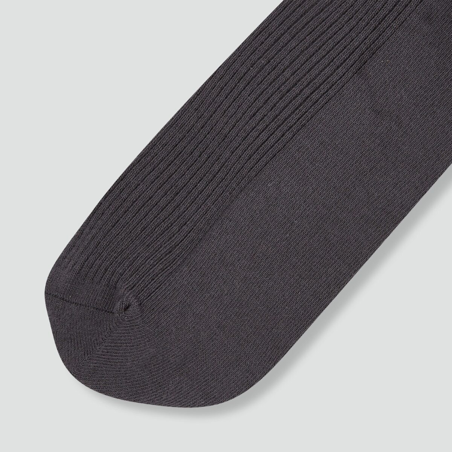 JAJU Cotton Ribbed Long Socks – Charcoal
