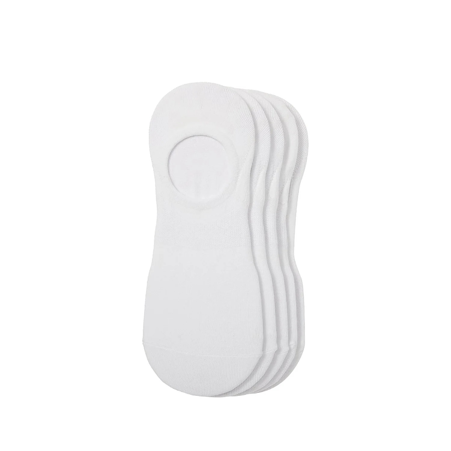 JAJU Cotton High-Cut Fake Socks 5-Pack – White