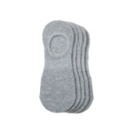 JAJU Cotton High-Cut Fake Socks 5-Pack – Melange Grey