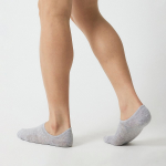 JAJU Cotton High-Cut Fake Socks 5-Pack – Melange Grey