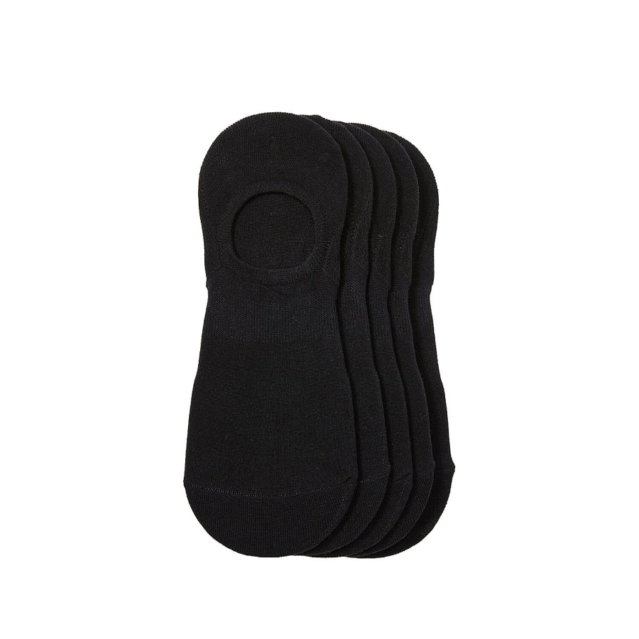 JAJU Cotton High-Cut Fake Socks 5-Pack – Black