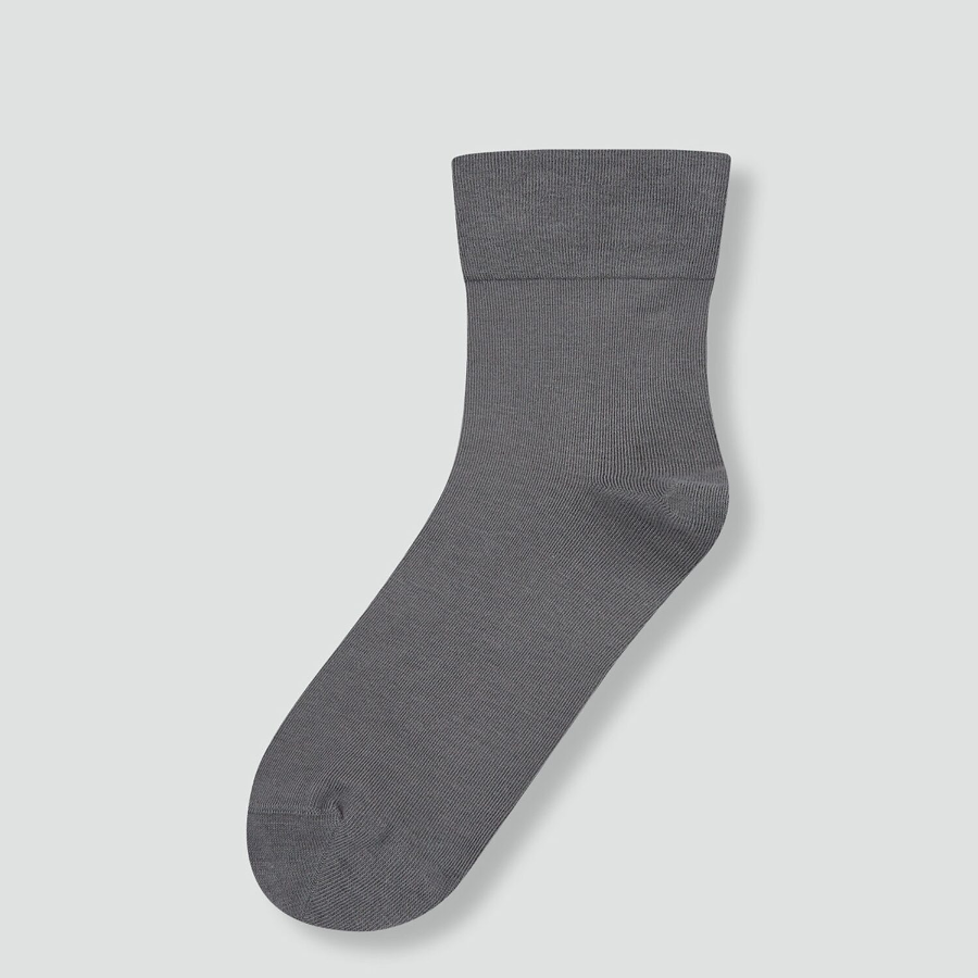 JAJU Cotton Non-Binding Ankle Socks – Grey