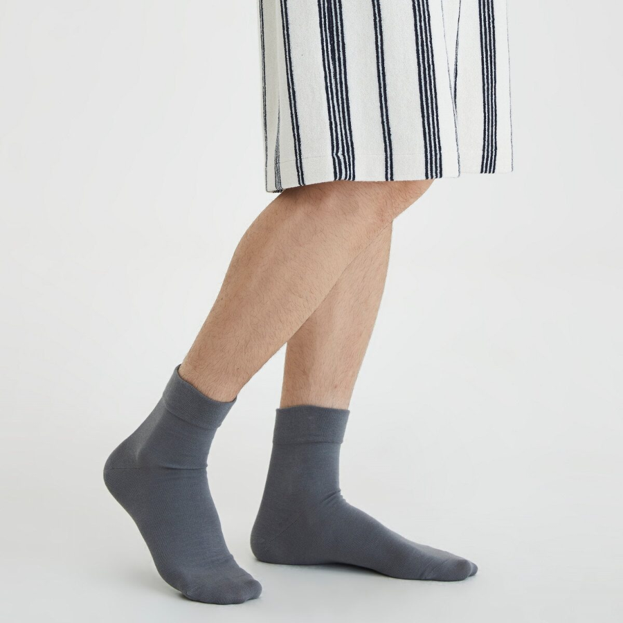 JAJU Cotton Non-Binding Ankle Socks – Grey
