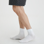JAJU Cotton Non-Binding Ankle Socks – White