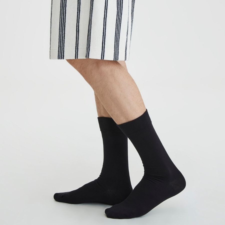 JAJU Cotton Non-Binding Long Socks – Black