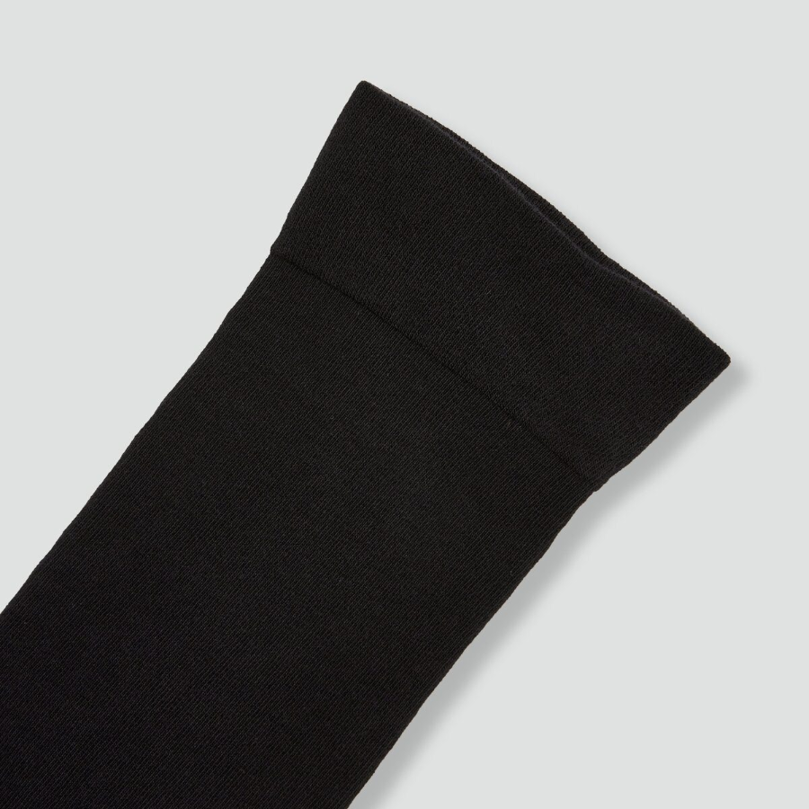 JAJU Cotton Non-Binding Long Socks – Black