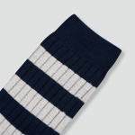 JAJU Cotton Stripe Long Socks – Navy