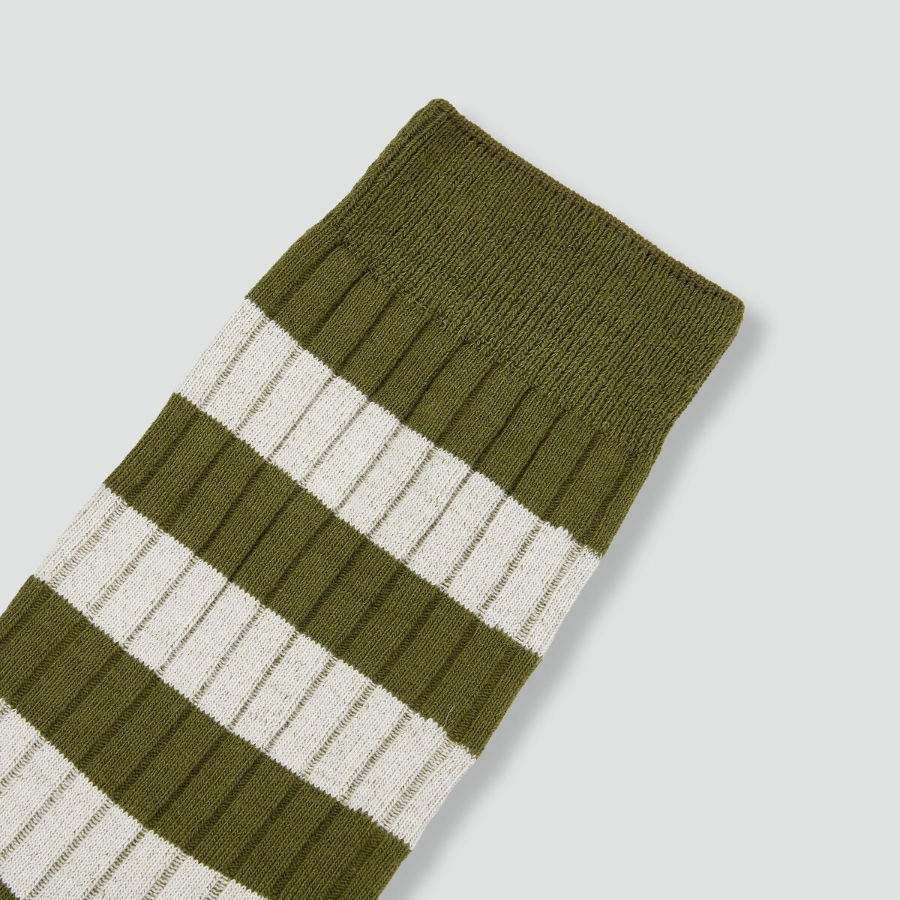 JAJU Cotton Stripe Long Socks – Khaki