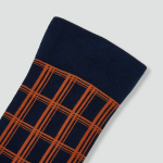JAJU Cotton Non-Binding Pattern Long Socks – Navy