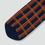 JAJU Cotton Non-Binding Pattern Long Socks – Navy