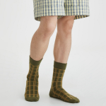 JAJU Cotton Non-Binding Pattern Long Socks – Khaki