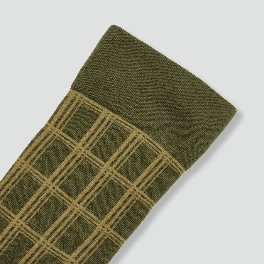 JAJU Cotton Non-Binding Pattern Long Socks – Khaki