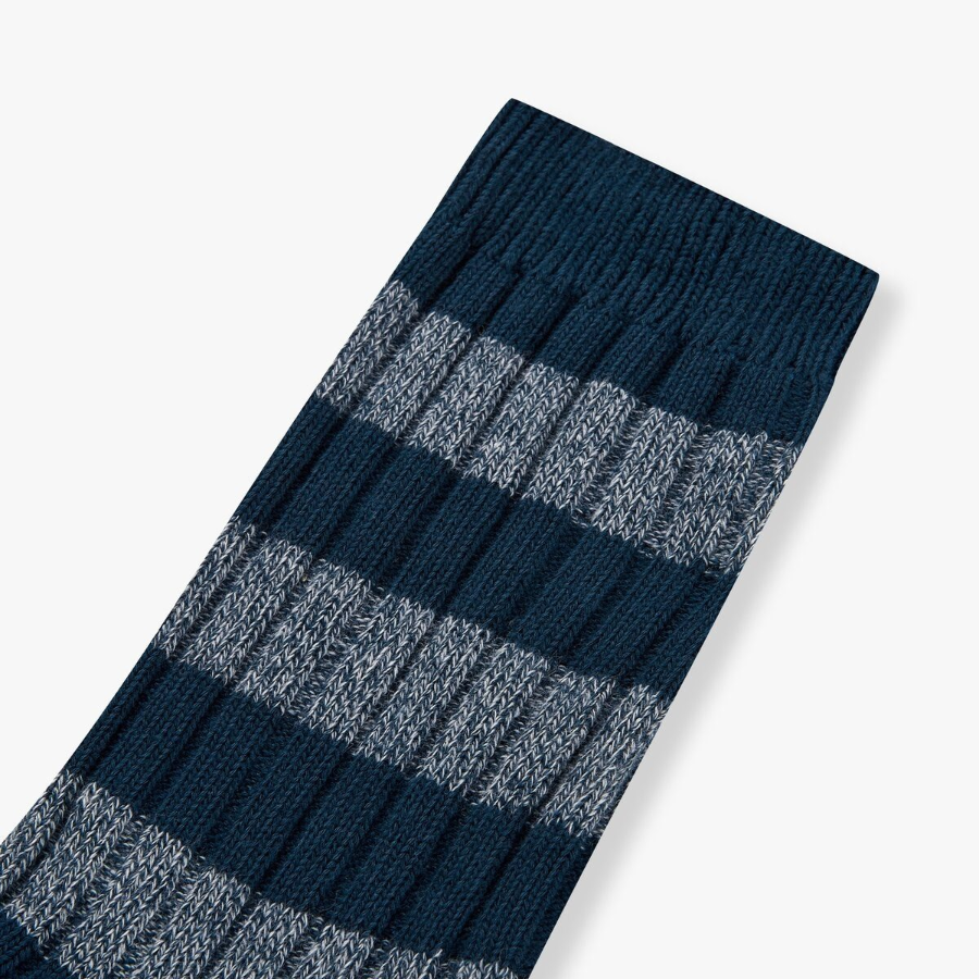 JAJU Thick Cotton Stripe Socks – Navy