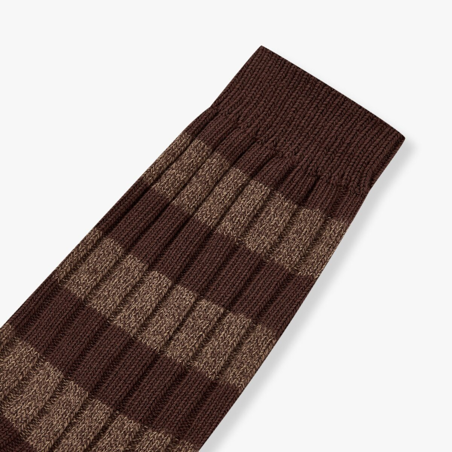 JAJU Thick Cotton Stripe Socks – Brown