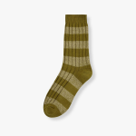 JAJU Thick Cotton Stripe Socks – Olive