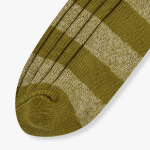 JAJU Thick Cotton Stripe Socks – Olive