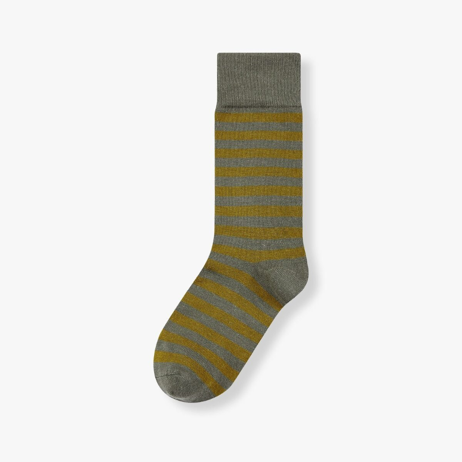 JAJU Wool Blended Pattern Socks – Dark Khaki