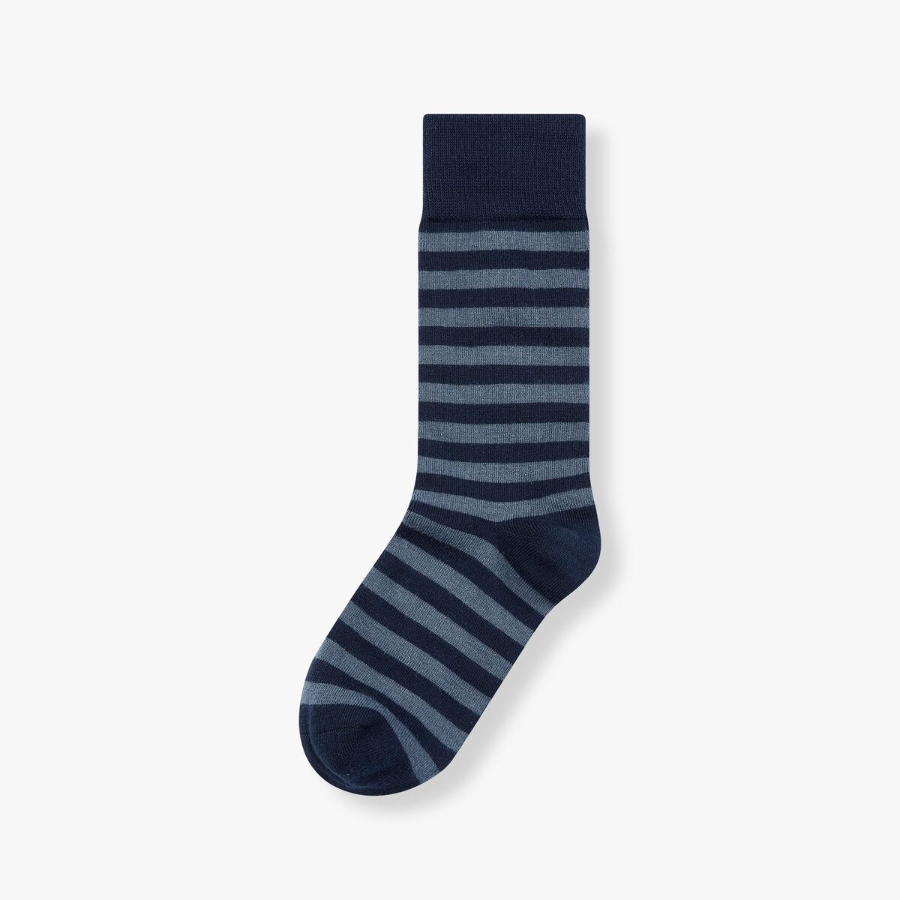 JAJU Wool Blended Pattern Socks – Dark Blue