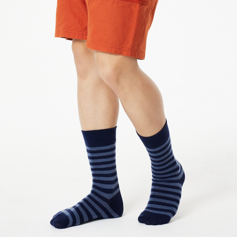 JAJU Wool Blended Pattern Socks – Dark Blue