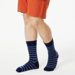 JAJU Wool Blended Pattern Socks – Dark Blue