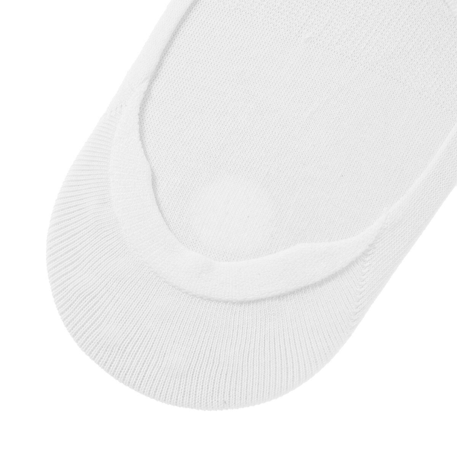JAJU Cotton Mesh Middle-Cut No-Show Socks – White