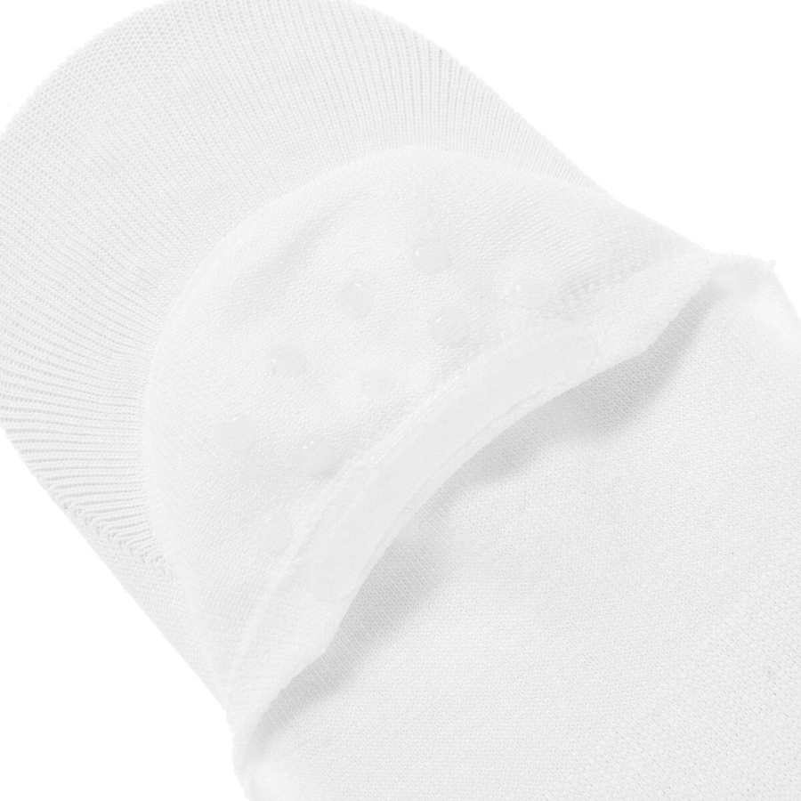 JAJU Cotton Mesh Middle-Cut No-Show Socks – White