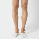 JAJU Cotton Mesh Middle-Cut No-Show Socks – White