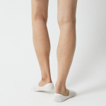 JAJU Cotton Mesh Middle-Cut No-Show Socks – White