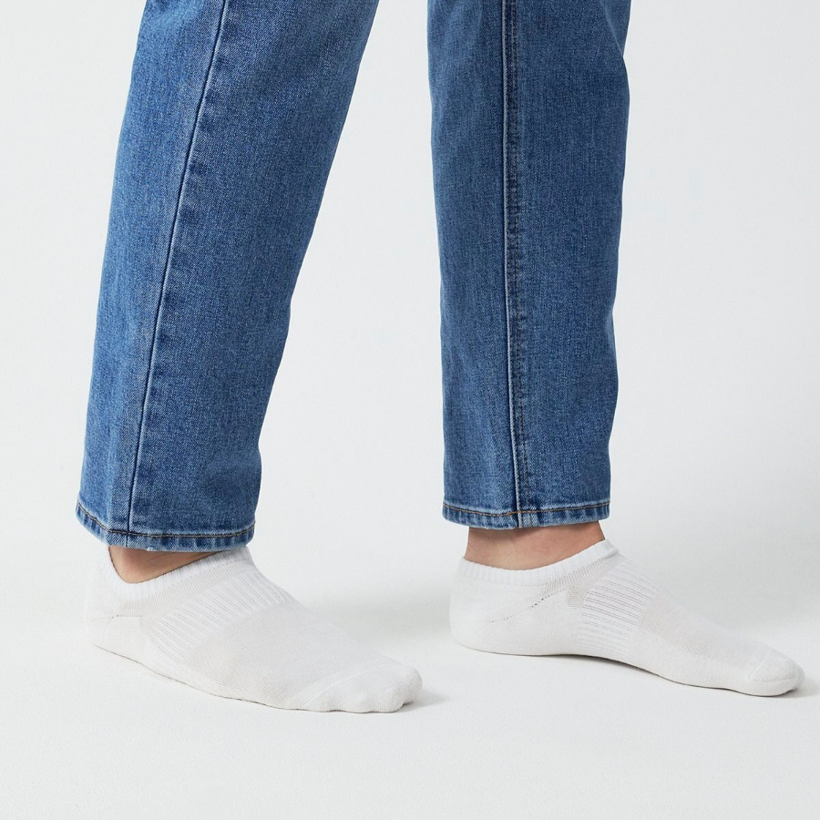 JAJU Half-Pile Sneaker Socks – White