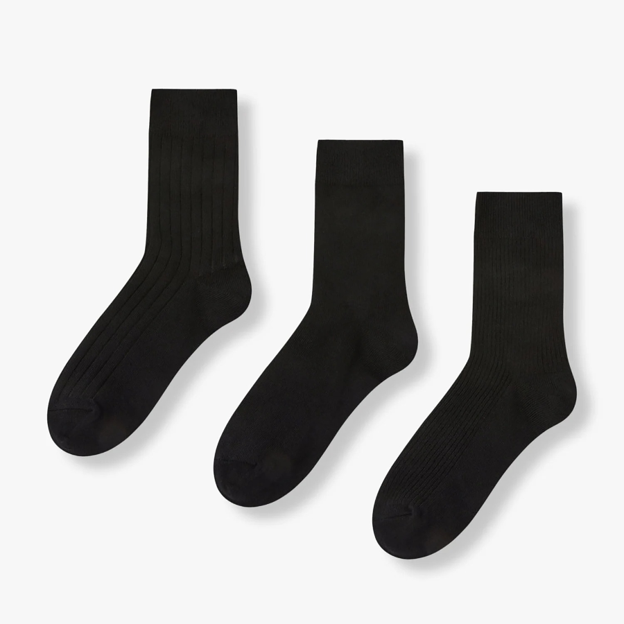 JAJU Essential Cotton Socks 3-Pack – Black