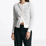 TOMMY HILFIGER [Official Headquarters] Striped Crew Neck Cardigan