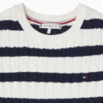 TOMMY HILFIGER [Official Headquarters] Cable Crew Neck Short Sleeve Sweater
