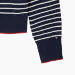 TOMMY HILFIGER [Official Headquarters] Striped Logo Crew Neck Cardigan