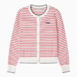 TOMMY HILFIGER [Official Headquarters] Striped Logo Crew Neck Cardigan