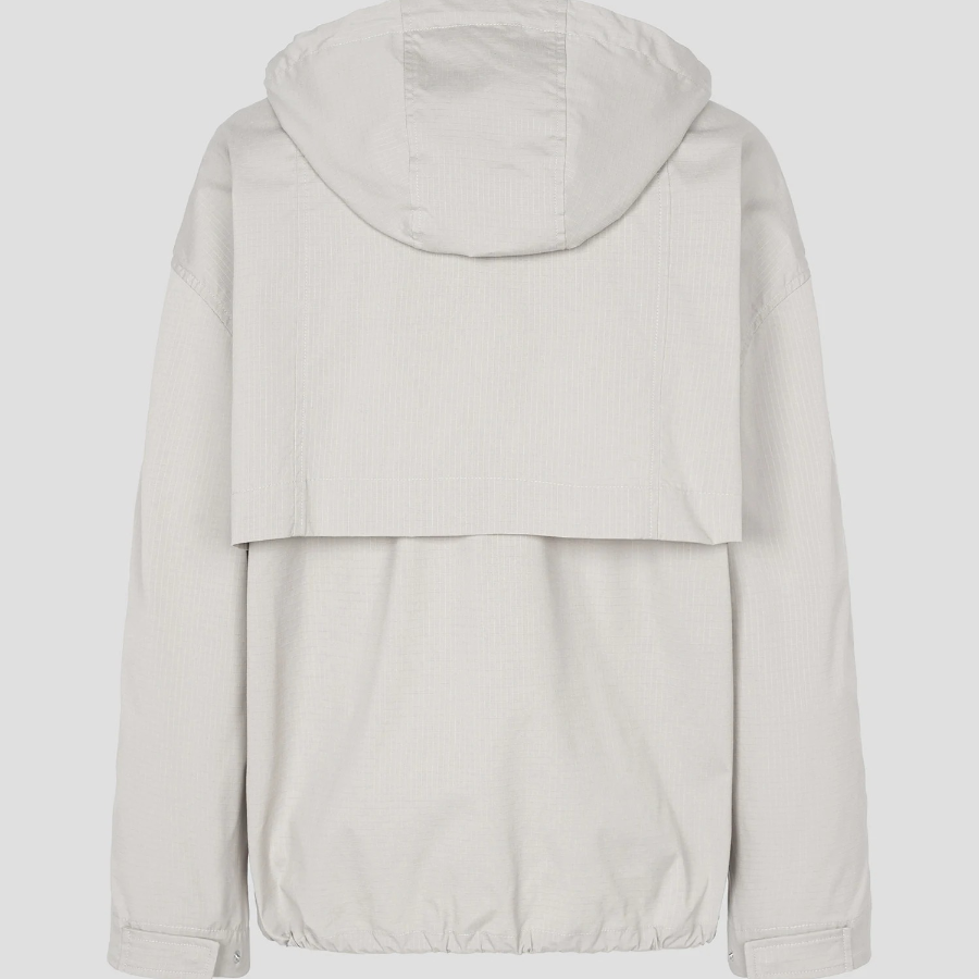 Maison Kitsune Men Hooded Zipped Windbreaker - Truffle
