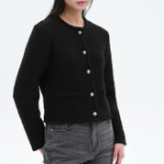 8 seconds Tweed Knit Jacket — Black
