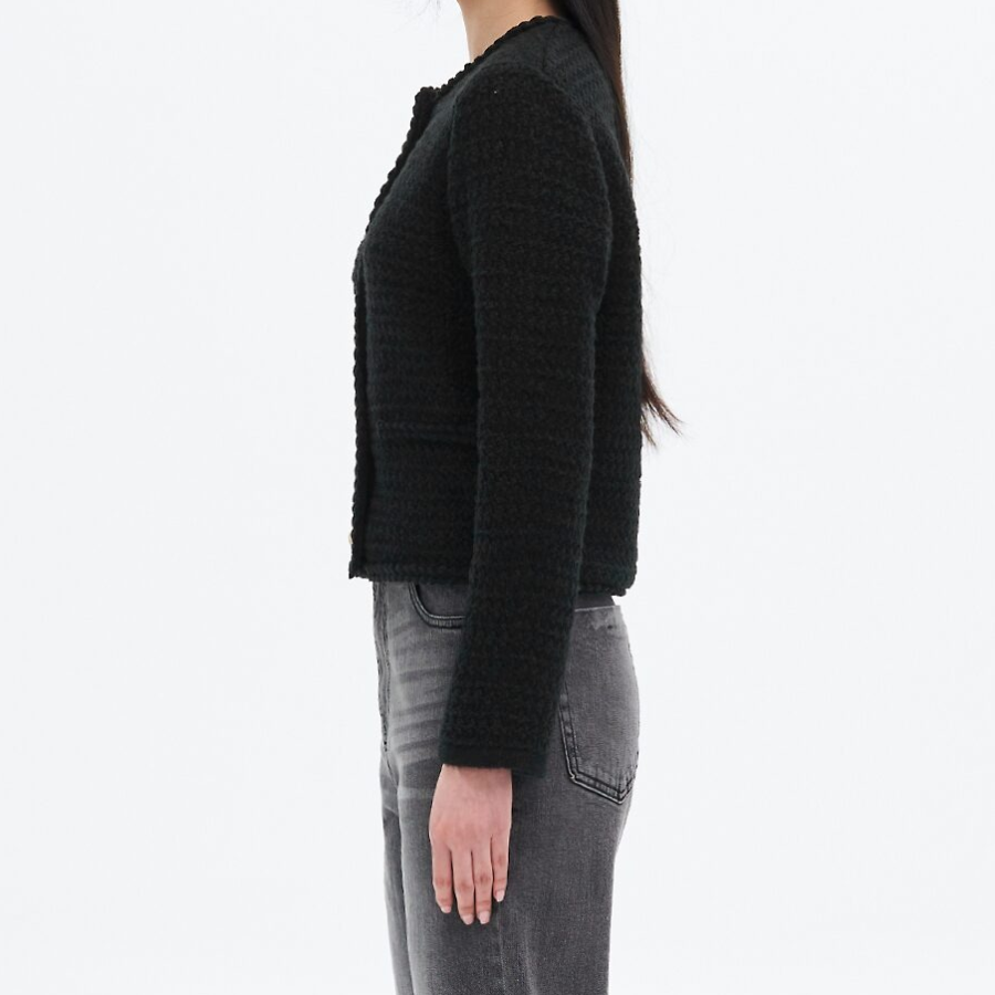 8 seconds Tweed Knit Jacket — Black