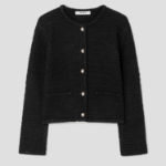 8 seconds Tweed Knit Jacket — Black