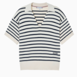 TOMMY HILFIGER [Official Headquarters] Striped Open Collar Sweater