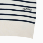 TOMMY HILFIGER [Official Headquarters] Striped Open Collar Sweater