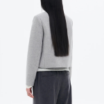 8 seconds Wool Twill Padded Lined Short Jacket — Light Grey